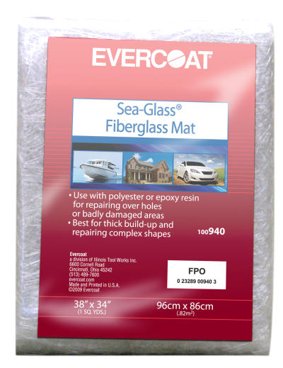 Fiberglass Evercoat 940 FG Mat Pkgd 38" x 34" (1 sq yd) - 1-1/2 oz
