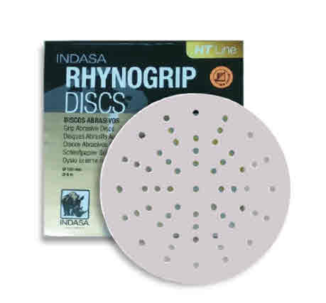 Indasa 6" HT Line Rhynogrip Ultravent Sanding Discs - Hook & Loop, Multi-Hole (15 / 21 / 57 Hole), High Performance Dust Extraction - 8660 Series (50 Discs/Box), 8660 Series