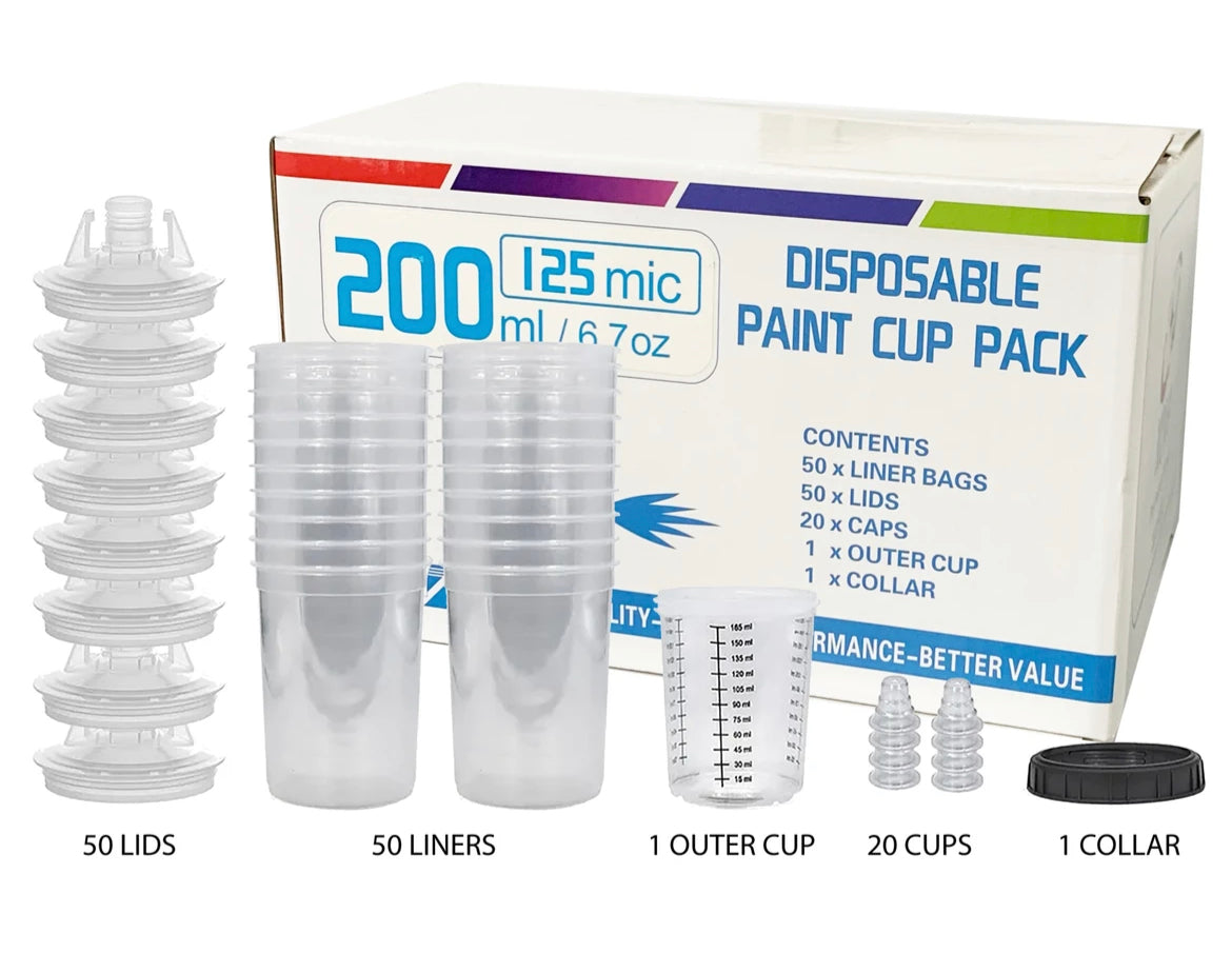 Nova PPS Disposable Paint Cup System - Solvent - 50 Pack - 200 mL