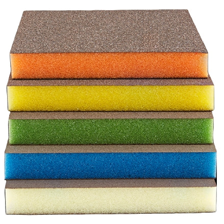 Indasa Rhyno Sponge Double Sided Hand Sanding Pads, Mixed Grit Pack, 608029
