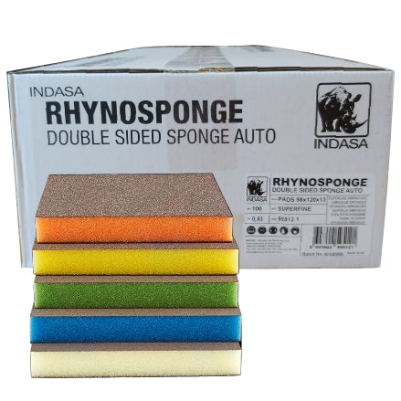 Indasa Rhyno Sponge Double Sided Hand Sanding Pads, Mixed Grit Pack, 608029