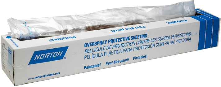 Norton Clear Overspray Sheeting - 16 ft x 400 ft